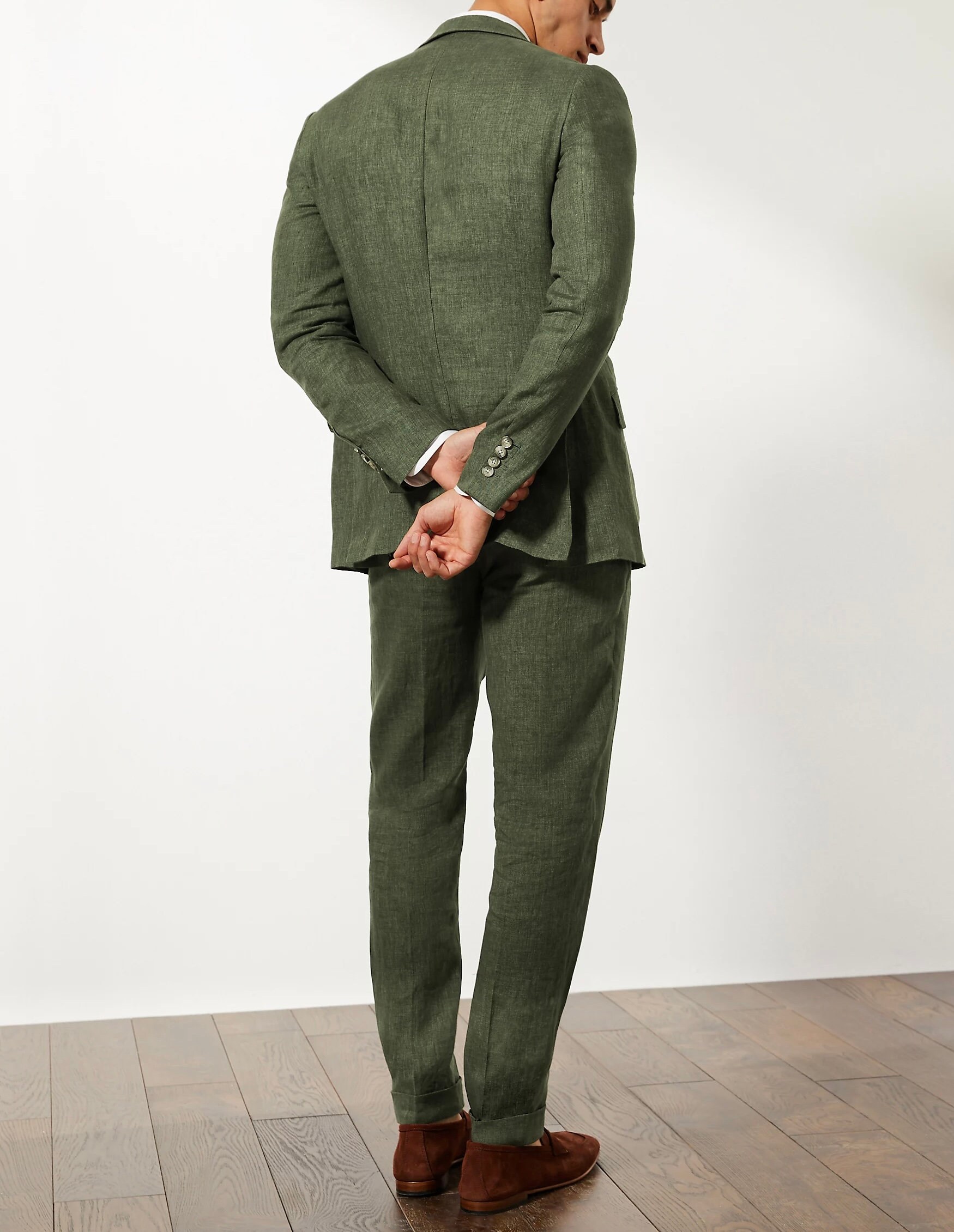 Mens Green Linen Suit Slim Fit 2 Piece Suit Linen Suits for Etsy UK