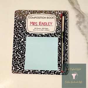 Sticky Note Holder, Personalized Note Holder, Desk Supplies, Office Gift, Principal, School Gift, School Supplies