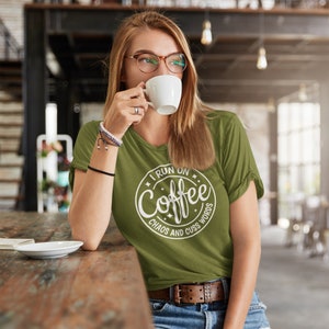 Coffee Chaos & Cuss Words T-Shirt, Gift, Humor, Funny, Novelty, *Free Shipping*, Save with DISCOUNT CODES discount codes in the description