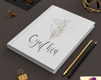 Personalized Floral Notebook | Gift | Travel Journal | Gift For Women | Gratitude Journal | Hard Cover Notebook | Spiral Bound Journal