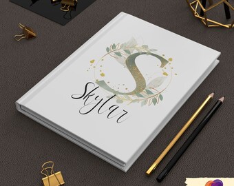 Custom Greenery Journal | Personalized Gift | Travel Journal | Gift For Her | Gratitude Journal | Hard Cover Notebook | Spiral Bound Journal