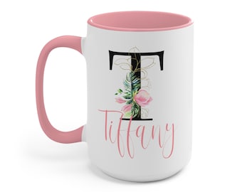 Personalized Name Mug | Custom Name Coffee Mug | Floral Mug | Watercolor Flowers | Personalized Gift for Her | Personalized Mug with Name