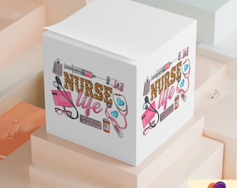Nurse Sticky Cube Note | Office Gift for coworkers | Nurse Gift | Office Decor | Self Stick 4 sides printed Memo Cube | Birthday Gift