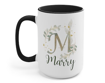 Personalized Name Mug | Custom Name Coffee Mug | Floral Mug | Watercolor Flowers | Personalized Gift for Her | Personalized Mug with Name