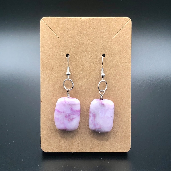 Lavender Ocean Jasper Dangle Earrings