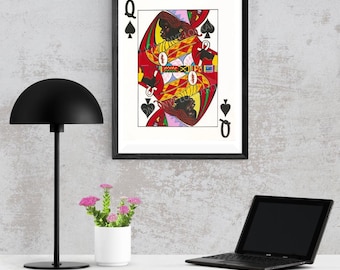 Queen of Spades Print by Jon Onye Lockard | African American Art, Black Art, Prints, Playing Cards