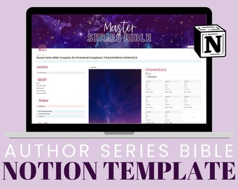 Plantilla de nociones para autores / Serie Bíblica para escritores de ficción / Romance paranormal y estética galáctica / Bookstagram / Para narradores