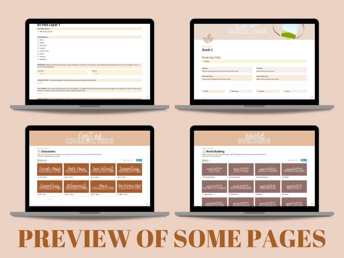 Notion Template for Authors Series Bible for Fiction Writers Etsy