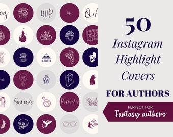 50 portadas destacadas de Instagram para escritores / Marketing para autores / Divulgación / Estética de Instagram / Bookstagram