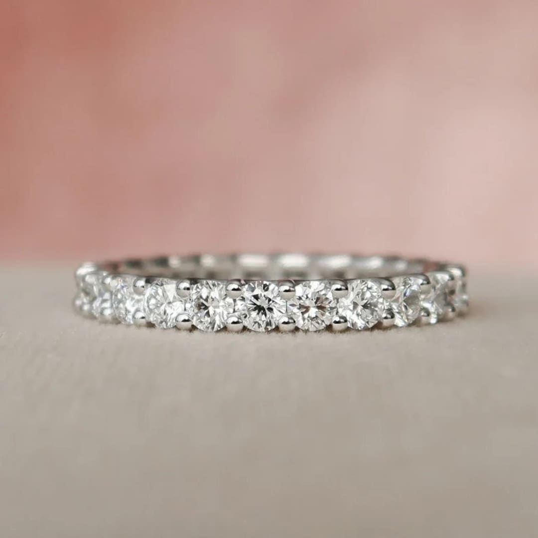 Lab Diamond Wedding Band, 3.00 MM Round Brilliant Cut Lab Grown Diamond