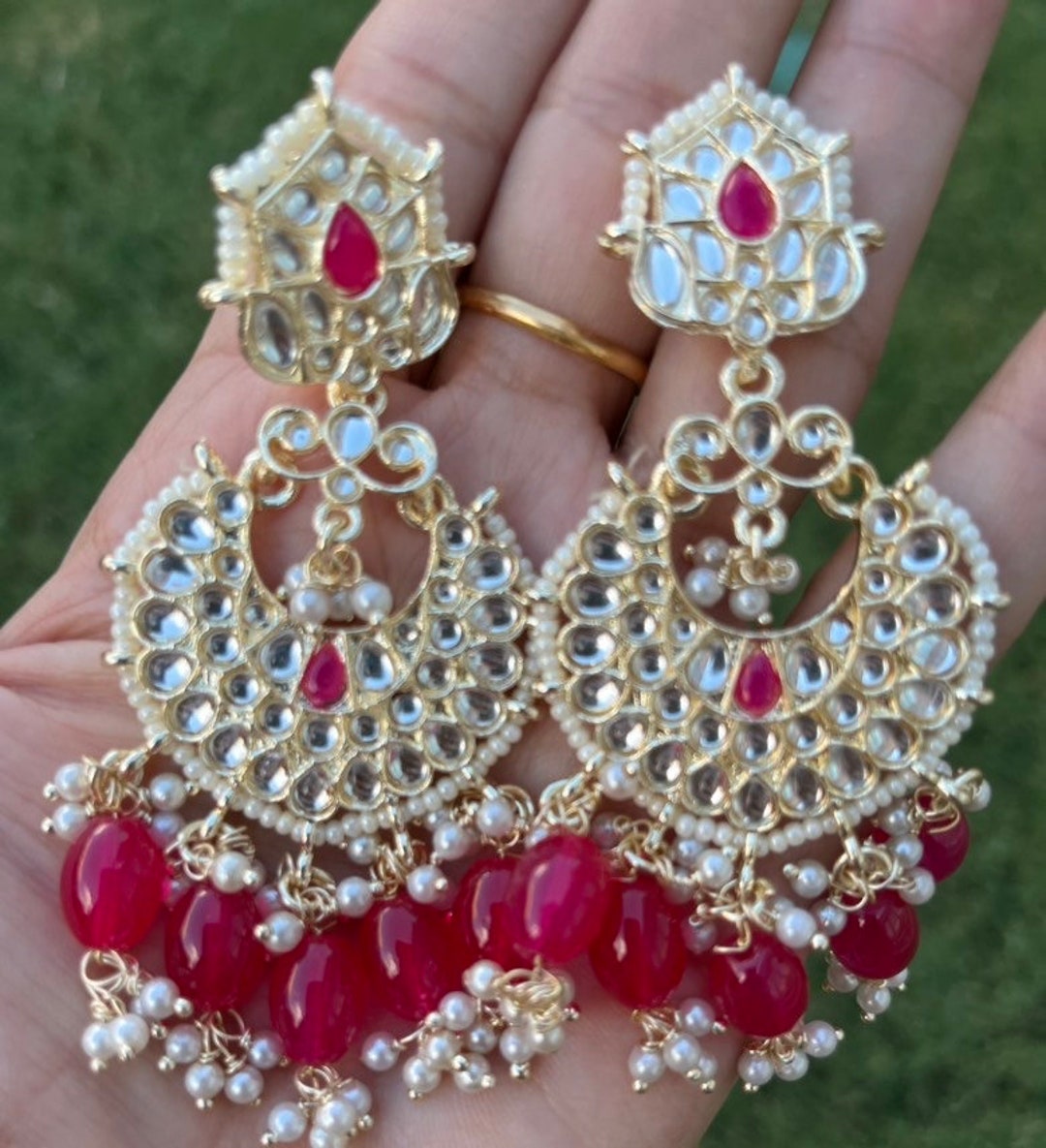 Long Pink or Purple Flowers Zirconia Crystals Dangle Earrings – TulleLux  Bridal Crowns & Accessories