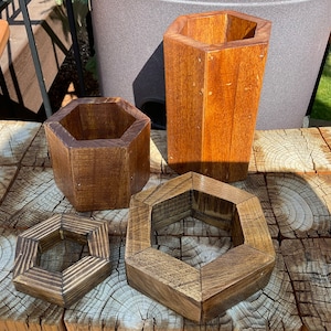 Reclaimed Wooden Sphere and Specimen Stands