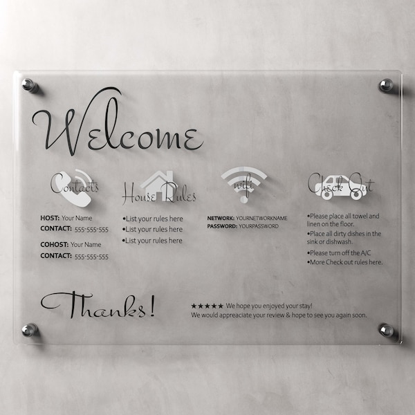 AirBnb Guest Arrival Welcome Sign, AirBnb  House Rules, Guest Welcome Book, Sort Term Rental Welcome Sign, Beach House Guide, AirBnb Hosts