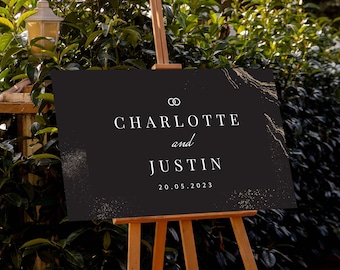 Minimalist Wedding Welcome Sign, Custom Acrylic Welcome Sign, Elegant and Modern Family Name Welcome Signage, Large Monogram Welcome Sign