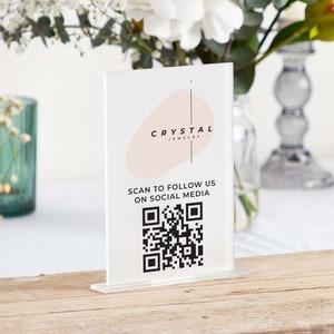 Multi QR Code Social Media Sign, Instagram Facebook Tiktok Venmo Cashapp Zelle QR Code Sign, Scan to Pay, Personalized Reception Sign