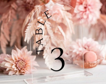 Modern Acrylic Table Number, Custom Wedding Reception Decor