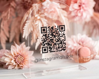 Personalized QR Code Acrylic Sign, Custom Payment Reception Plaque
