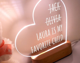 Personalized Acrylic Night Light, Funny Mother's Day Gift