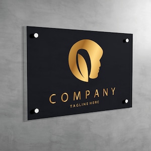 Cartello con logo aziendale in acrilico personalizzato, logo personalizzato, cartello aziendale, cartello con logo in acrilico, negozio di negozi per ufficio, cartello per porta, ufficio aziendale da appendere alla parete