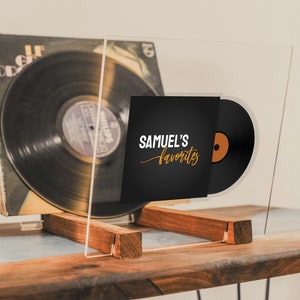 Aangepaste opslag vinylplaten, gepersonaliseerde displaystandaard voor albumplaten, recordhouder, vaderdagcadeau, jubileumcadeau, cadeau muziekliefhebber