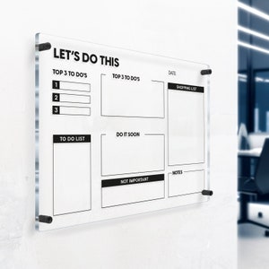 Personalized Acrylic Wall To Do List, Calendar, Planner, Habit Tracker, Organizer, Weekly Montly Wall Dry Erase Board, Personalized Gift