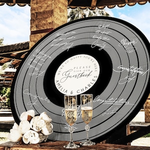 Libro de visitas de vinilo para bodas, alternativa, letrero para libro de visitas para recepción de bodas, libro de visitas con foto personalizado, letrero de compromiso, boda personalizada