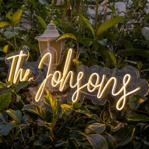 Custom Neon Sign Light, Wedding Sign, Wedding Tag Sign, Last Name Light, Wedding Backdrop Light, Wedding Decor, Wedding Name Sign, Decor