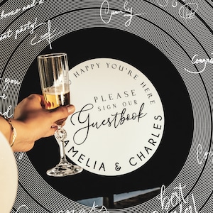 Custom Wedding Song Guest Book, Personalized Vinyl Record Sign, Acrylic Wedding Guest Book, Our Song, Wedding Signage, Wedding Decorations