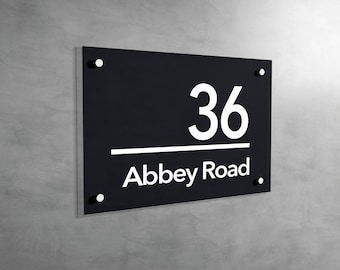 Modern Acrylic House Number Sign, Custom Address Signage