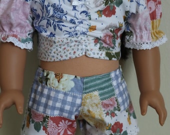 Patchwork floral matching set for ag dolls