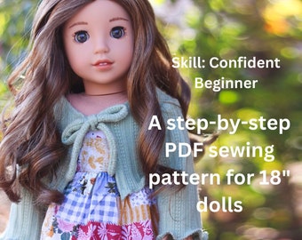 Maisie Tie-Front Cardigan PDF Pattern for 18in Dolls