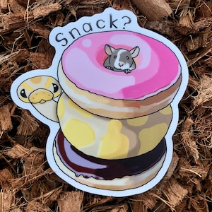 Ball Python Doughnut Sticker - Cute Snake Stickers