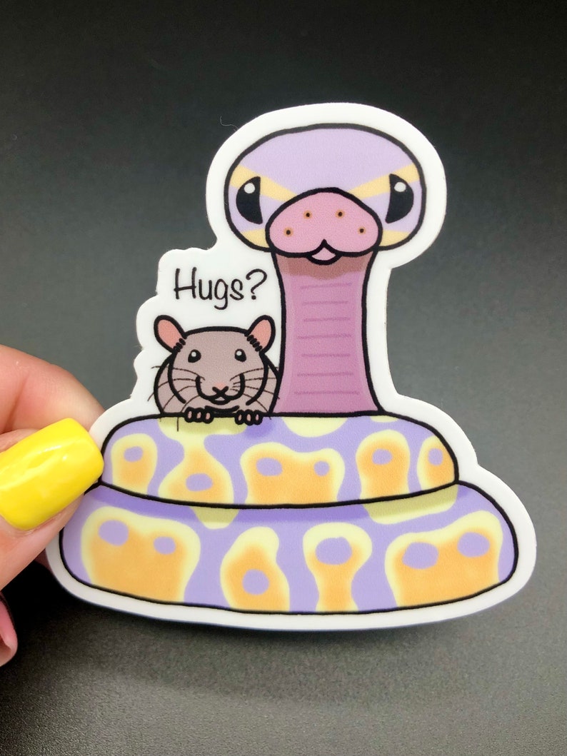 Ball Python Hugs Sticker - Cute Snake Stickers - Etsy