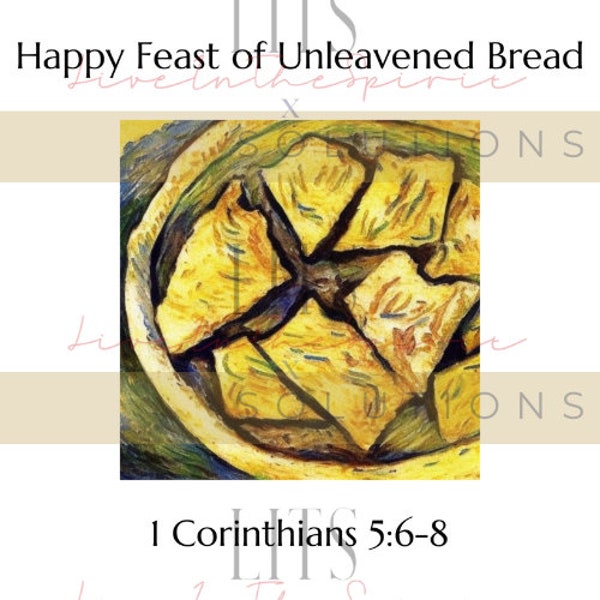 Happy Feast of Unleavened Bread Holy Day Cards | Digital Cards | Christian Cards | Hebrew Israelite Cards | Jewish Holiday Cards