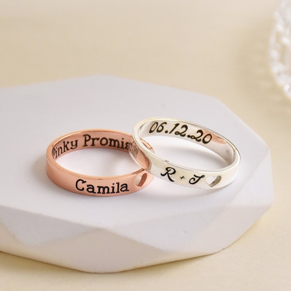 Engraved Rings,Dainty Name ring,Custom Initial Ring,Custom Rings Both Sides Engraveable,personalized ring,Mom Gift,Wedding Gift,gift for her