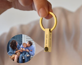 Projection Photo Keychain, Personalised Photo Keychain, Custom Memorial Photo Key Ring, Christmas Gifts, Best Friend Gift, Anniversary Gift