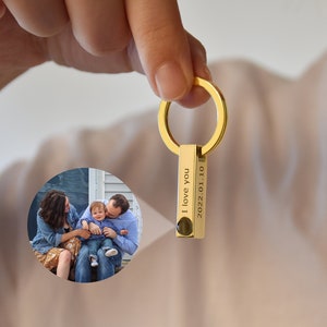 Projection Photo Keychain, Personalised Photo Keychain, Custom Memorial Photo Key Ring, Christmas Gifts, Best Friend Gift, Anniversary Gift