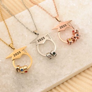 Personalized Graduation Necklace with Graduate&#39;s Name, Custom High School,College Graduation Gift,Class of 2025 2026,Graduation Gift for Her