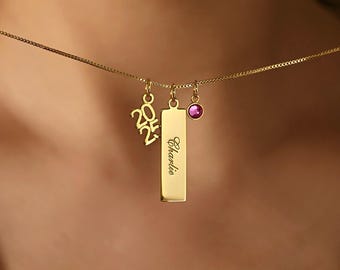 Personalized Graduation Necklace with Name, Custom High School, College Graduation Gift, Class of 2025 2024,Memorial Gift For Her, BBF Gift