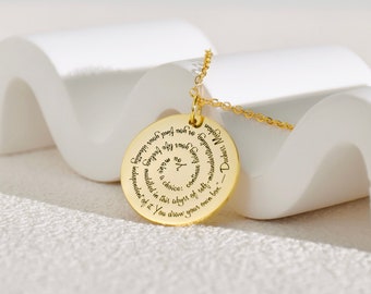 Collier devis personnalisé, collier citation en spirale, collier message, phrase personnaliséebijoux livre citation chanson paroles bibliques versets, cadeau pour elle