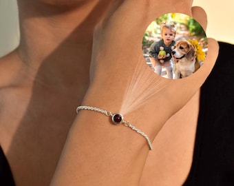 Custom Photo Bracelet, 925 Sterling Silver Personalized Photo Bracelet, Projection Bracelet, Memorial Gift, Gift for Her, Christmas Gifts