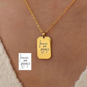 Collar con dije de escritura a mano real, collar con firma real, joyería de recuerdo, regalo conmemorativo personalizado, regalo para ella, regalo de cumpleaños