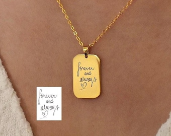 Actual Handwriting Charm Necklace, Actual Signature Necklace, Keepsake Jewelry, Memorial Personalized Gift, Gift for Her, Birthday Gift