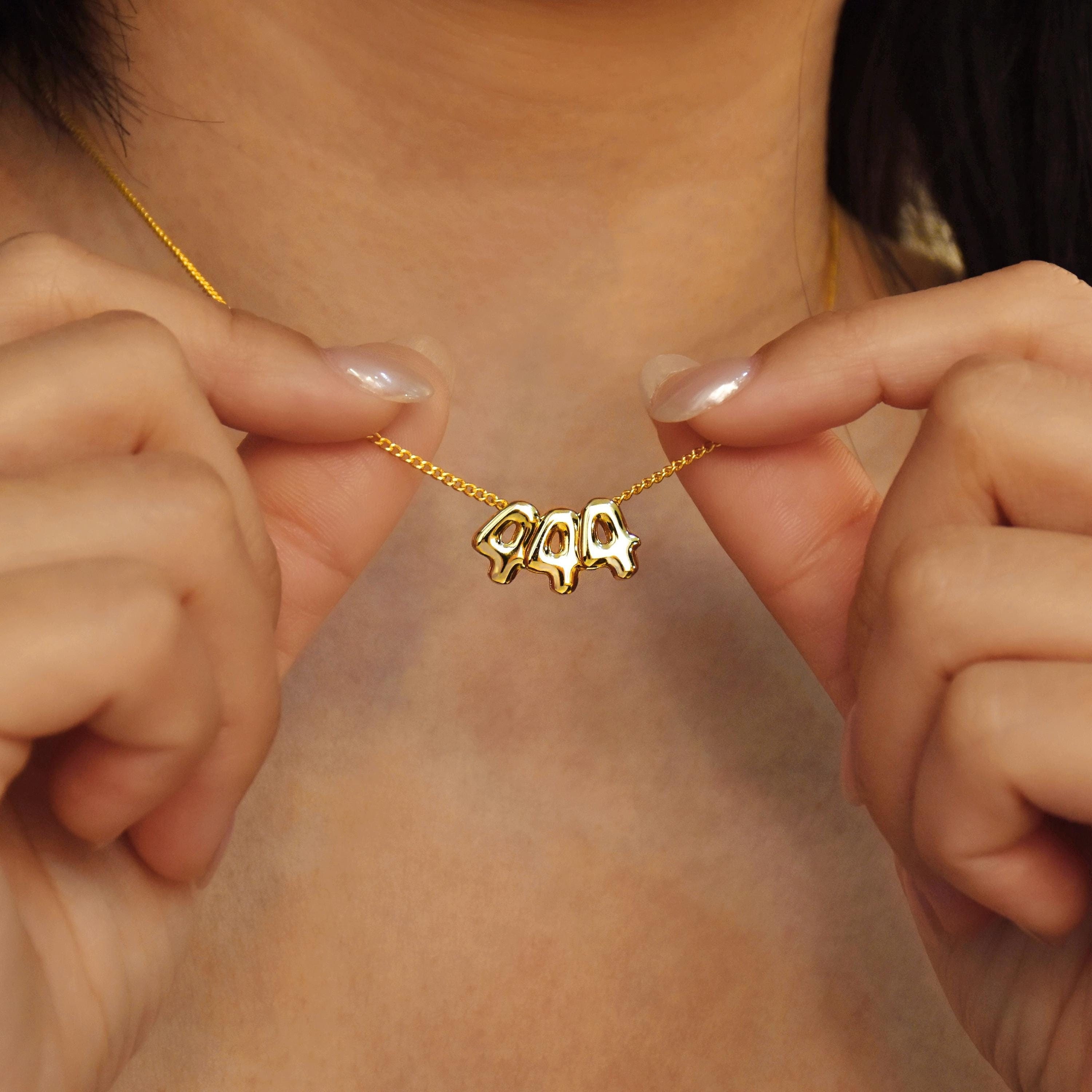 Angel Number Necklace, Lucky Number Necklace, 777, 444, Personalized 3D Number Necklace, Personalized Gift,Mother's Day Gift,Birthday Gift