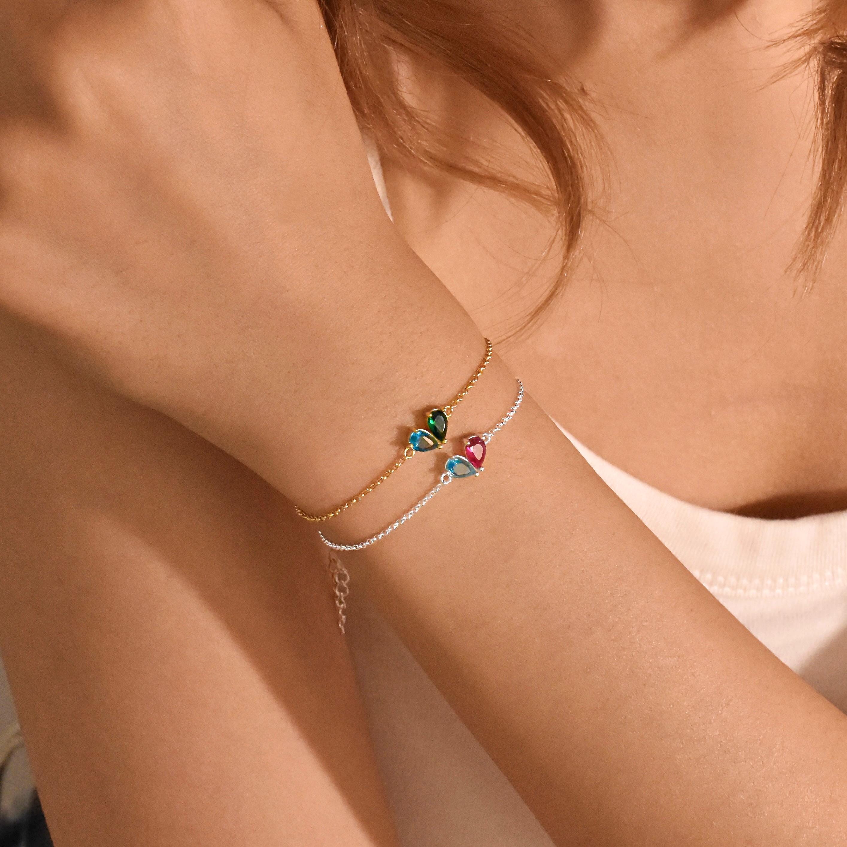 Bracciale personalizzato con pietra portafortuna a forma di