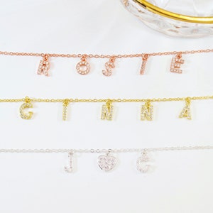 Collar de letras personalizado, collar inicial, collar con nombre, regalo de cumpleaños para ella, joyería personalizada delicada, regalos para mamá, regalo para ella