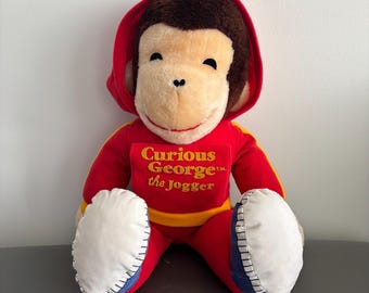 Vintage Knickerbocker 1980s Curious George the jogger plush