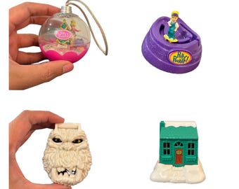 Pick 1! Polly Pocket Christmas McDonalds Folding House Green House Snow Winter Pink Room 1993 Polly Pocket Christmas Wreath Compact 90s