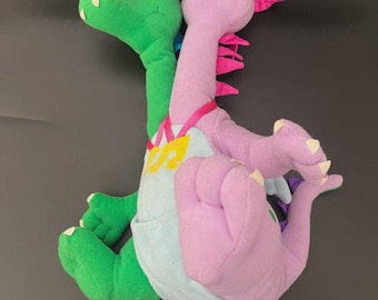 Vintage Dragon Tales Zak and Wheezie Plush Stuffed Animal Playskool 90s
