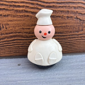 Giocattolo vintage Fisher-Price Chef Wobble Man Rub A Dub Men In Tub Little People Baker Cook Roley Poley Weeble Wobble